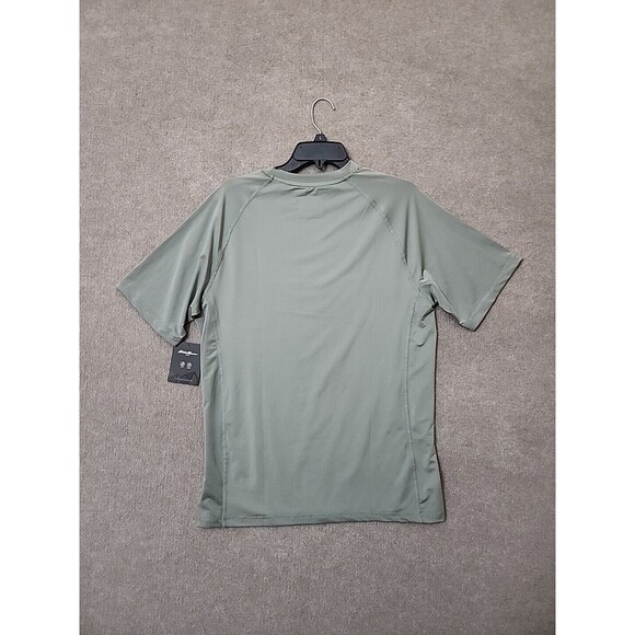 EDDIE BAUER Rash Guard Shirt Mens M Sage Green Short Sleeve Swim Beach Surf NEW - Picture 6 of 7